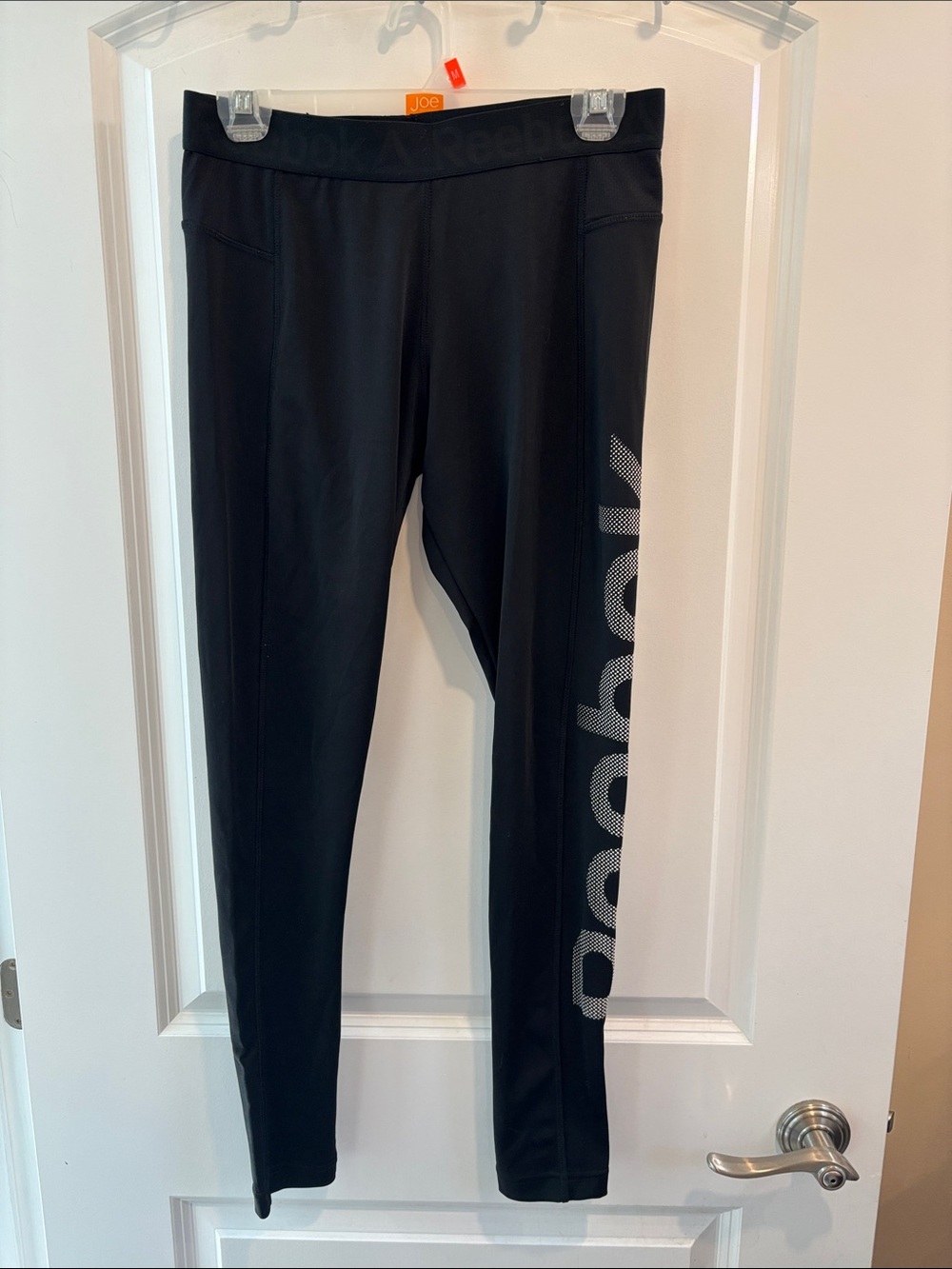 Reebok Black Leggings with Side Logo Print